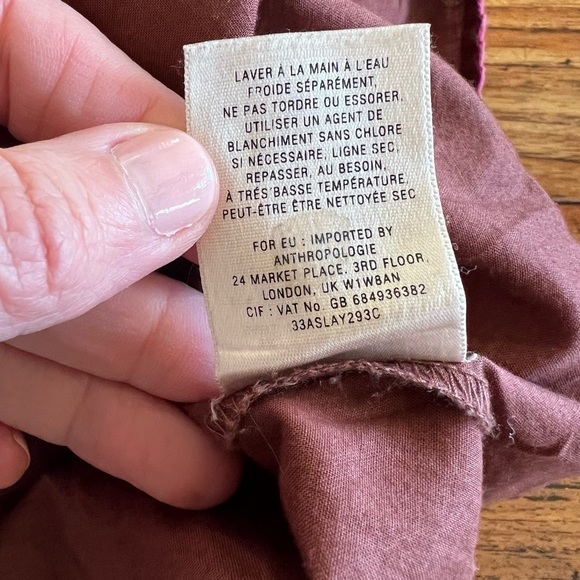 Maeve Anthropologie Embroidered Cap Sleeve Tie Front Shift Dress / size 2 - Picture 9 of 13